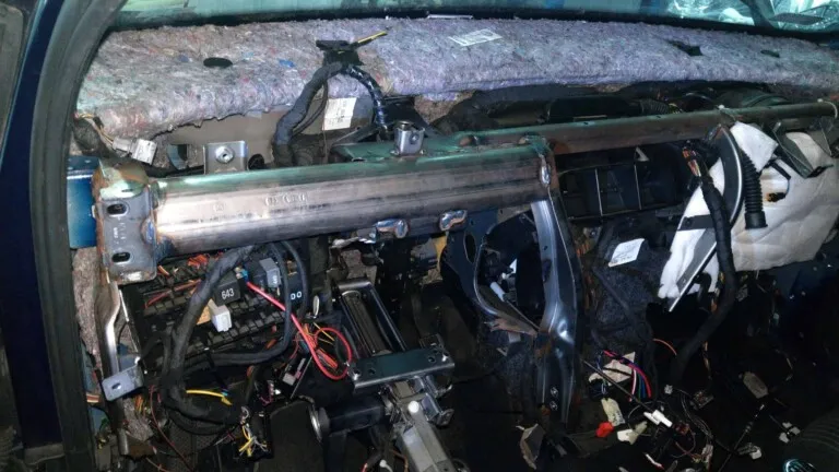 Removing dash panel cross member