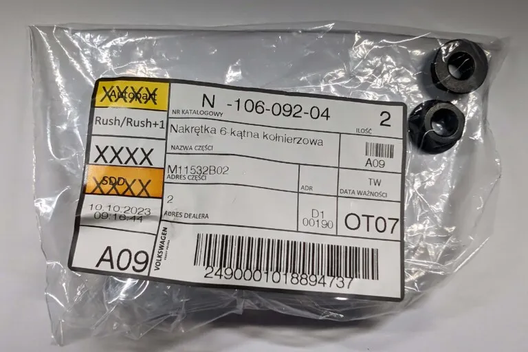 New windshield wiper nuts