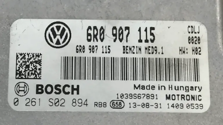 Information about the Polo 6R R WRC Street&#8217;s ECU: Bosch Med 9.1