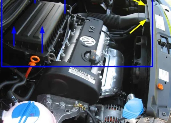 Demontaż obudowy filtra powietrza