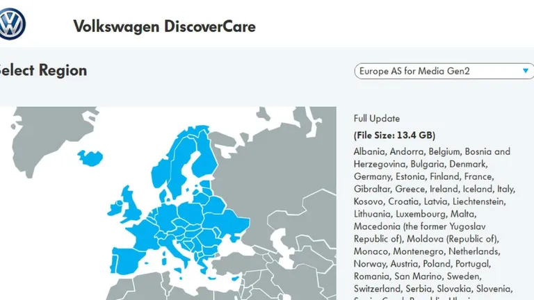 Discover Media — update maps to 2019/2020 (from official VW website)