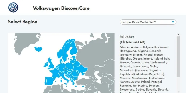 Discover Media — update maps to 2019/2020 (from official VW website)