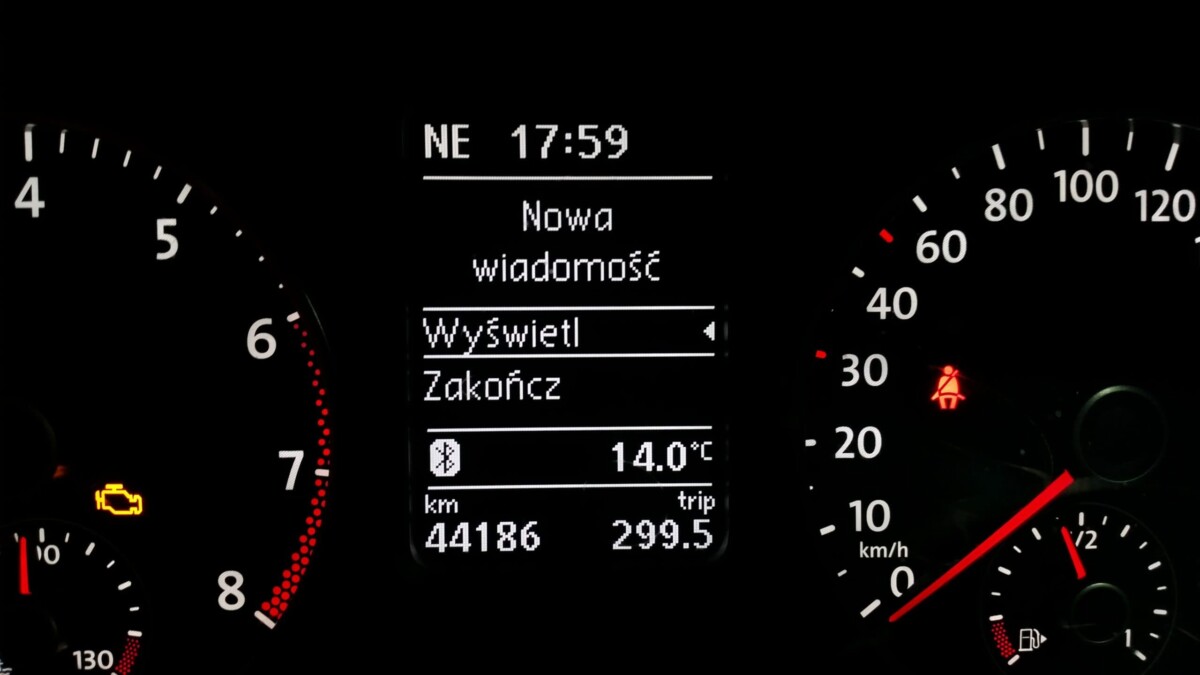 New message on instrument cluster