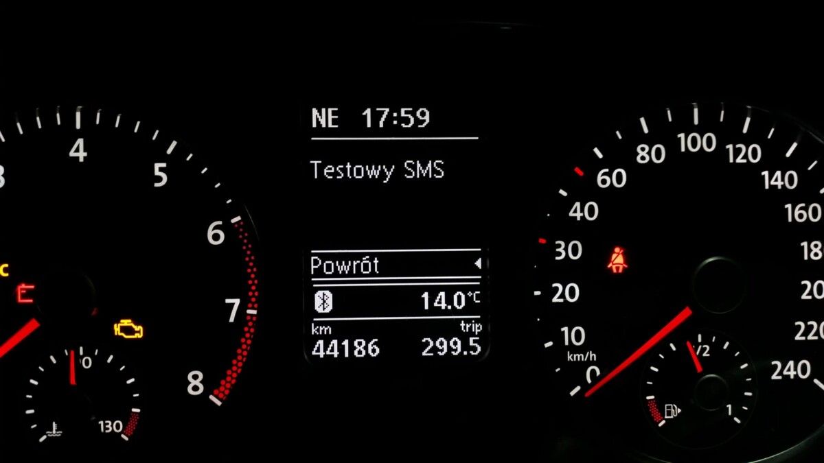 SMS on instrument cluster