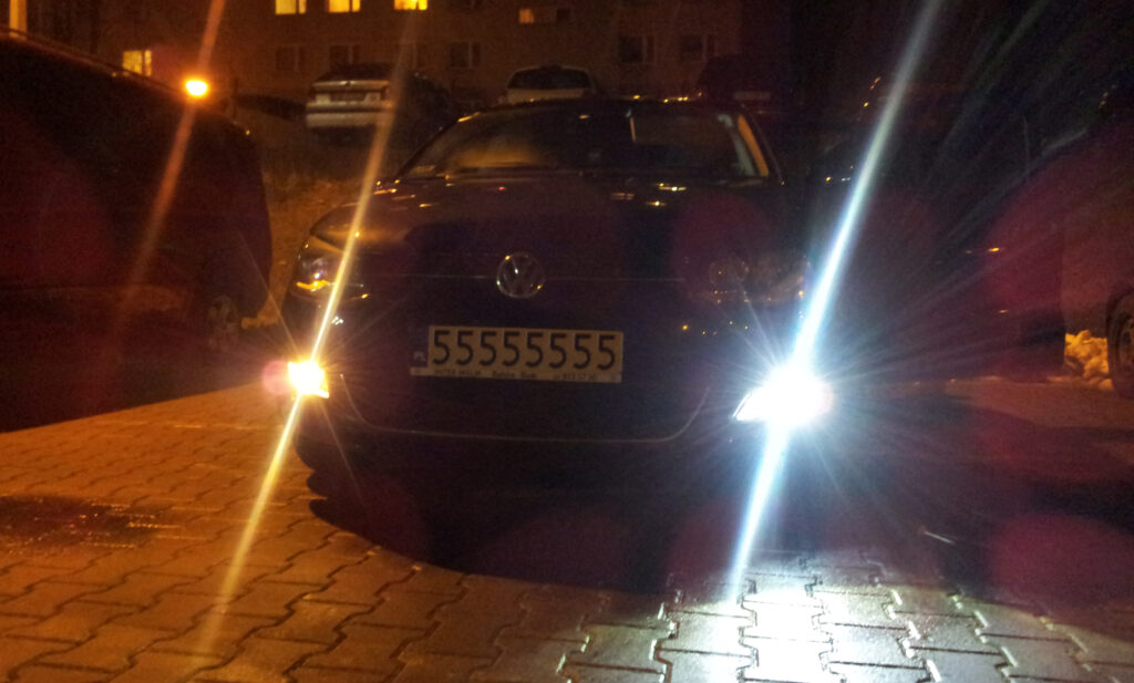 Old normal bulb (left side) vs new LED bulb